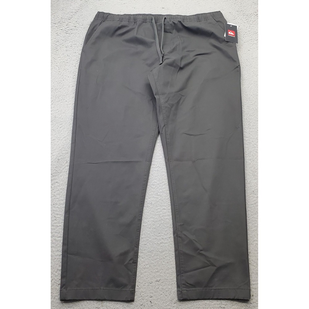 Quiksilver Phantom Pants Mens XL Black Stretch Relaxed Straight Leg Drawstring